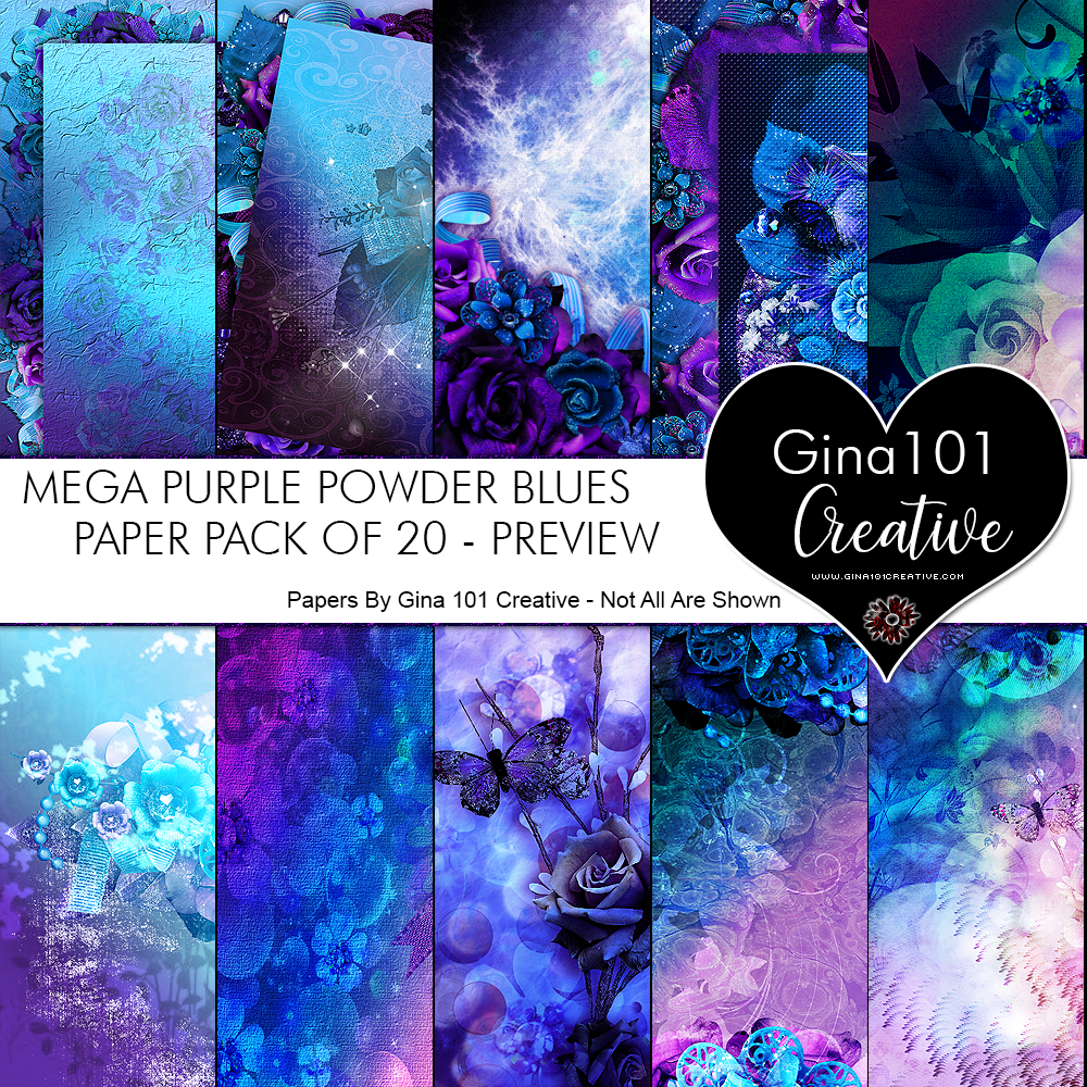Mega Purple Powder Blues 20 Pack Of Papers - Click Image to Close